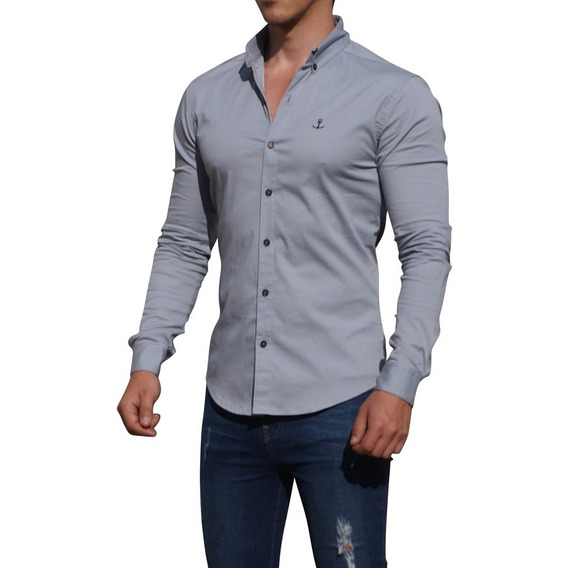 Camisa Plata John Leopard Super Slim Fit Envio Gratis