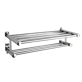 Porta Toalha Duplo 60cm Em Turbo De Aço Inox 304