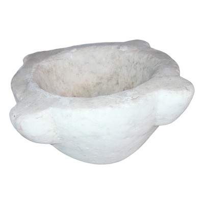 Mortero Mármol Blanco 25cm Diametro Cuenco De 18cm X14m Alto