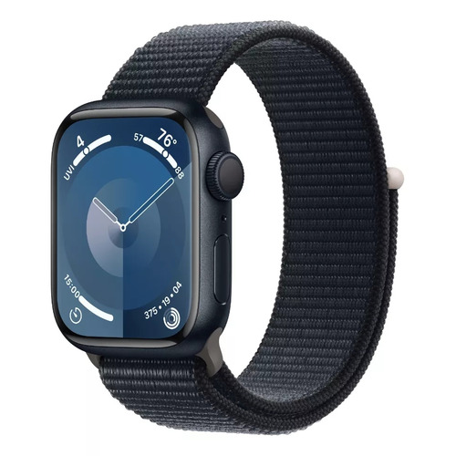 Apple Watch Series 9 GPS • Caja de aluminio color medianoche de 41 mm • Correa loop deportiva color medianoche - Distribuidor Autorizado