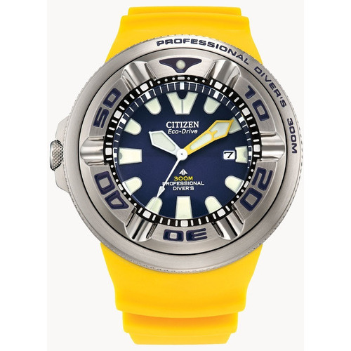 Reloj Citizen Eco Drive Promaster Bj805806l Ecozilla E-watch Color de la correa Amarillo Color del bisel Plateado Color del fondo Azul