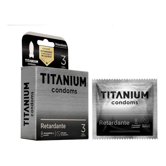 Condones Preservativos Titanium Retardantes Textura Delgado