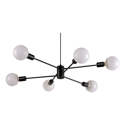 Araña Colgante Texas 6 Luces Negro Vintage Apto E27 Deco