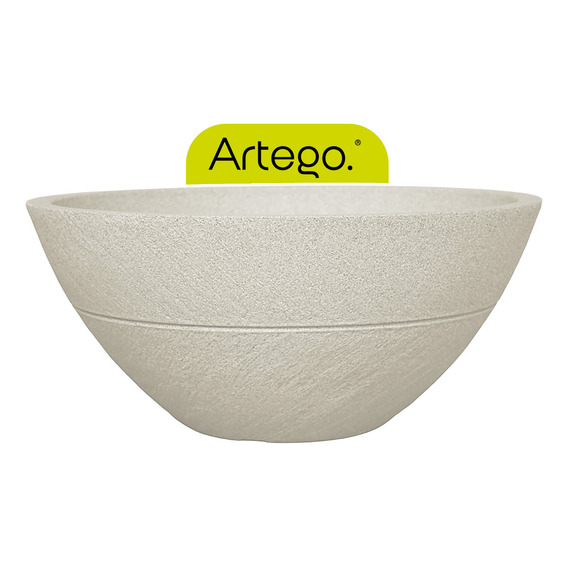 Maceta Moderna Para Exteriores Bowl 55cm Drizzle De Polietileno Ultra Ligera Artego Japi