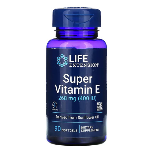 Vitamina E 400 UI Alpha Tocopherol Life Extension 90 cápsulas blandas, sabor sin sabor