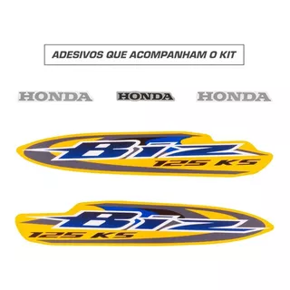 Kit Adesivo Jogo Faixas Moto Honda Biz 125 2008 Ks Amarela