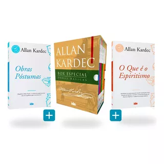 Kit Allan Kardec Completo - Box + Obras Póstumas + O Que É O Espiritismo - Ide Editora