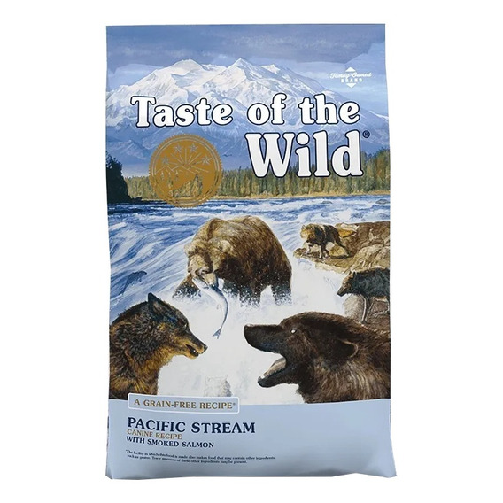 Alimento Taste of the Wild Pacific Stream Canine para perro adulto todos los tamaños sabor salmón en bolsa de 14lb