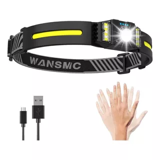 Wansmc Linterna Frontal Led Recargable, Lampara De Cabeza De