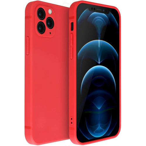 Carcasa Silicona Slim Antihuellas Para iPhone 13 /pro /max Color Rojo