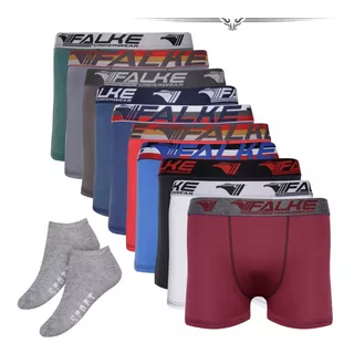 Cuecas Boxer 10 Un Baratas + Kit Meias 12 Pares Envio Rápido