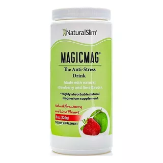 Suplemento En Polvo Natural Slim  Magimag Citrato De Magnesio Sabor Fresa/lima En Pote De 226g