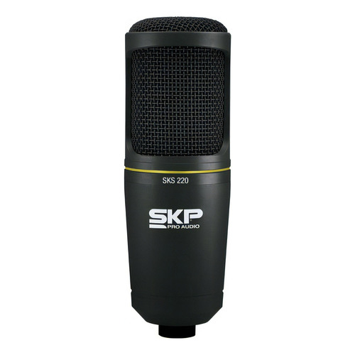Skp Microfono Sks220 Condenser Hiper Cardioide + Funda + Pipeta Color Negro
