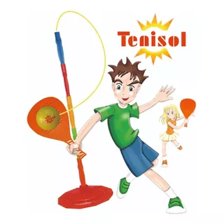 Tenis Giratorio Tenisol Juego Playa Paleta Pelota Juegosol