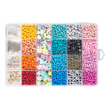 Kit Completo Pulseras - 2780 Mostacillas Fantasia + Letras