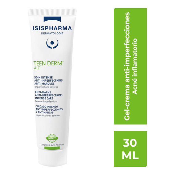 Isispharma Teen Derm Az 30ml Gel Facial Anti-imperfecciones Tipo de piel acne