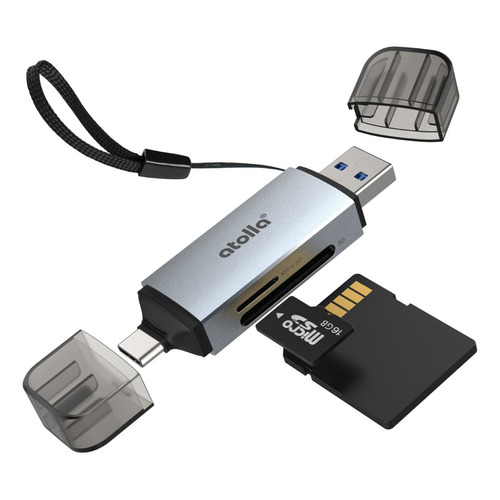 atolla Lector de Tarjetas SD, Adaptador SD 2 En 1 USB-C+USB 3.0 5Gbps OTG  Para SD/ Micro-SD/ SDXC/ SDHC/ MMC/ TF
