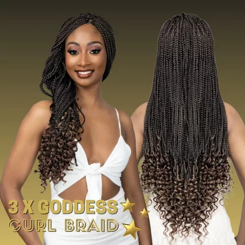 Knotless Goddess Braids Cor Jumbo: 1B/30 Cachos: T4/27 Ser Mulher #la