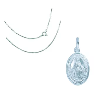 Cadena Y Dije Virgen Milagrosa  #1 Plata L925 Laniajoyeros