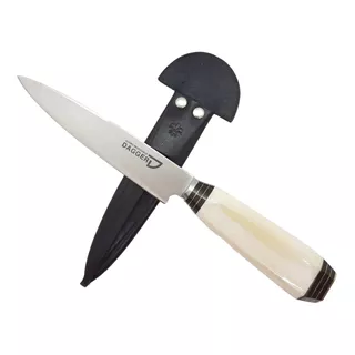 Cuchillo Artesanal Acero Inox 14 Cm Cabo Hueso 