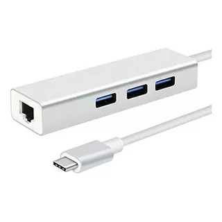 Hub Adaptador Tipo C 3 Puertos Usb 3.0 + Ethernet