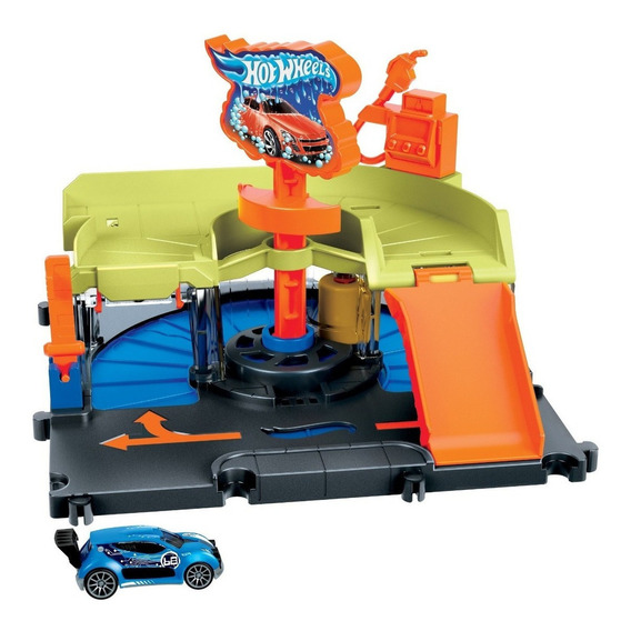 Mattel Hot Wheels City Pista de Juguete Autolavado de la Ciudad para niños de 4 años en adelante