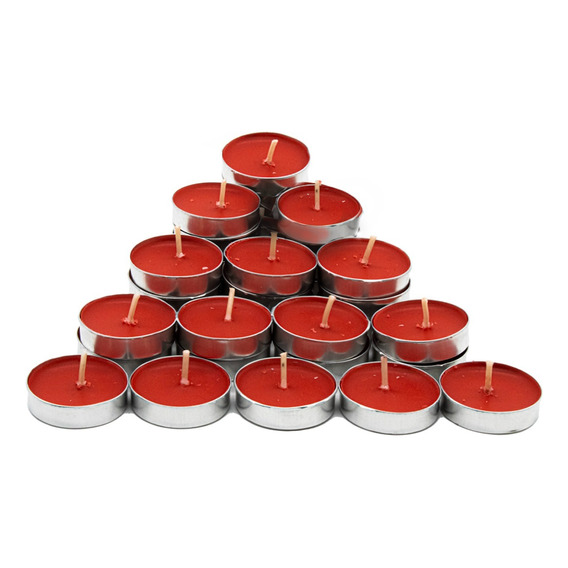 Velas Tealights Rojas Flotantes Cubierta De Lamina 50 Pzs