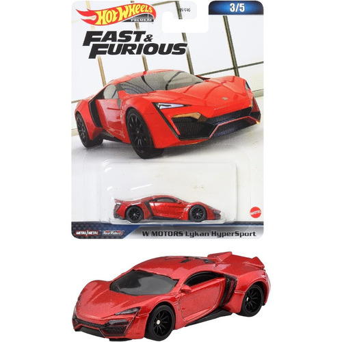 Hot Wheels Premium Fast & Furious W Motors Lykan Hyper Sport Color Rojo