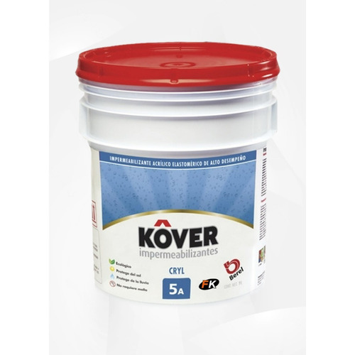 Cubeta De Impermeabilizante Kover Cryl 5 Años- Berel Mx Color Blanco