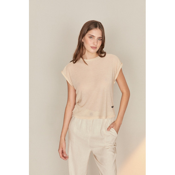 Remera Flowy Back Vesper - Off-white Mujer Desiderata