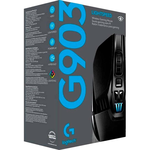 Mouse Gamer Logitech G G903 Hero Ligthspeed Wireless Color Negro