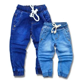 Combo 2 Calça Jeans Infantil Jogger Lycra 1 A 8 Anos 