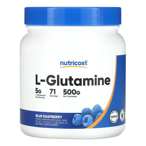 Nutricost L-glutamina Aminoácidos 500 G Sabor Frambuesa Azul