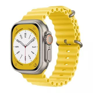 Pulseira Ondulada Relógio Smartwatch 8 Ultra 42mm 44 45 49mm Cor Pulseira Ocean Amarela