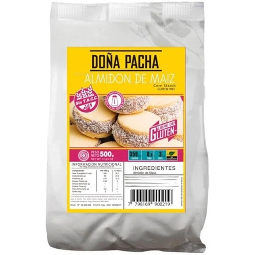 Almidon De Maiz Sin Tacc Gluten Doña Pacha Bajo Sodio 500 Gr