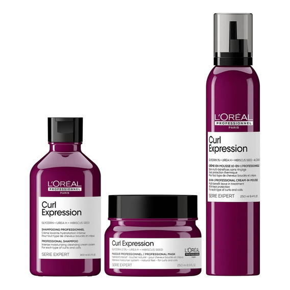 Shampoo Hidratante+mascarilla+ Mousse Loreal Curl Expression