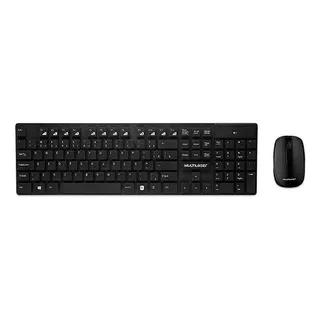 Kit Teclado E Mouse Sem Fio Multilaser 2.4ghz Usb Preto