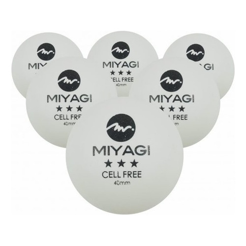 Pelotas Ping Pong Bola Tenis Mesa 3 Star Miyagi Blancas X 6 