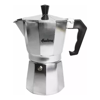 Cafetera Hudson Moka 6 Tazas Manual Italiana Plateada