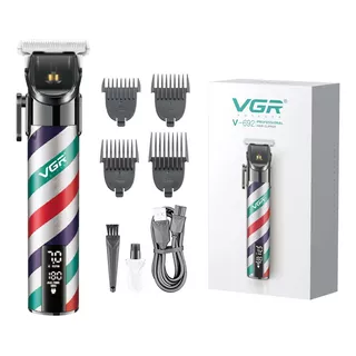 Máquina Cortar Pelo Clipper Recargable Vgr V-692 Ceramica Color Tricolor