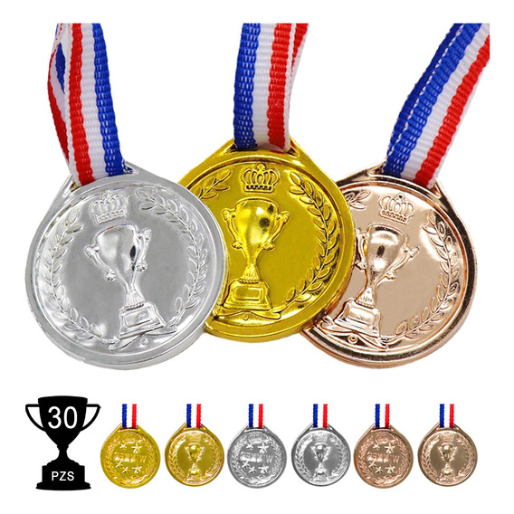 30 Pzs Medallas De Ganadores Plástico Para Niños Deportes