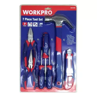 Kit Set Herramientas 7 Piezas Workpro W009100 Abaco Color Azul