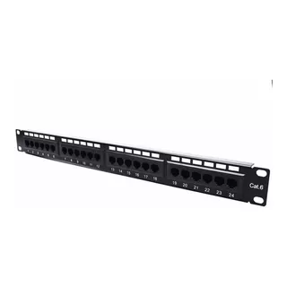 Patchera Patch Panel Cat 6 24 Puertos Bocas Jack Cat6 Rj45