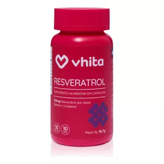 Resveratrol Vhita 165mg Licopeno B7 Proantocianidinas 30cáps
