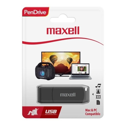 Pendrive Maxell Ultra Rapido Usb 3.0 128gb Con Tapa Color Negro