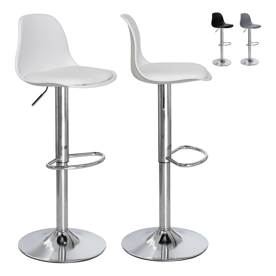 Set 2 Sillas Banco Bar Eames Ajustable Tulip Minimalista