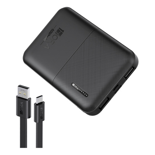 Mini Power Bank Batería Portátil 5000mah 2.1a 1hora Gar103 Con 2 Puertos De Usb On Un 20cm Cable Micro Usb Compatible Para Ip Samsung