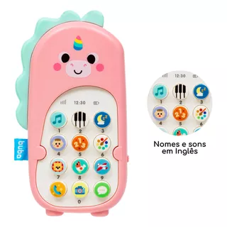 Celular De Brinquedo Babyphone Unicórnio Musical - Buba Cor Rosa