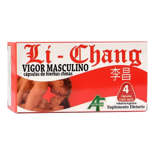 Suplemento en cápsula Argenfarma  Vigorizante Li Chang vigorizante en caja pack x 4 u