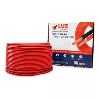 Cable Electrico Calibre 12 Thw Cca Rojo Marca Luz En Linea Caja Con 50m